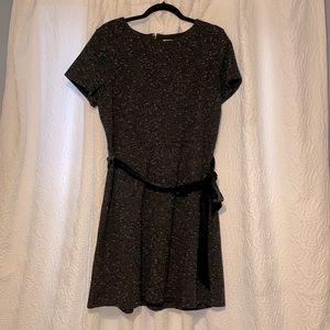 Black Loft dress with velvet tie (size 14)